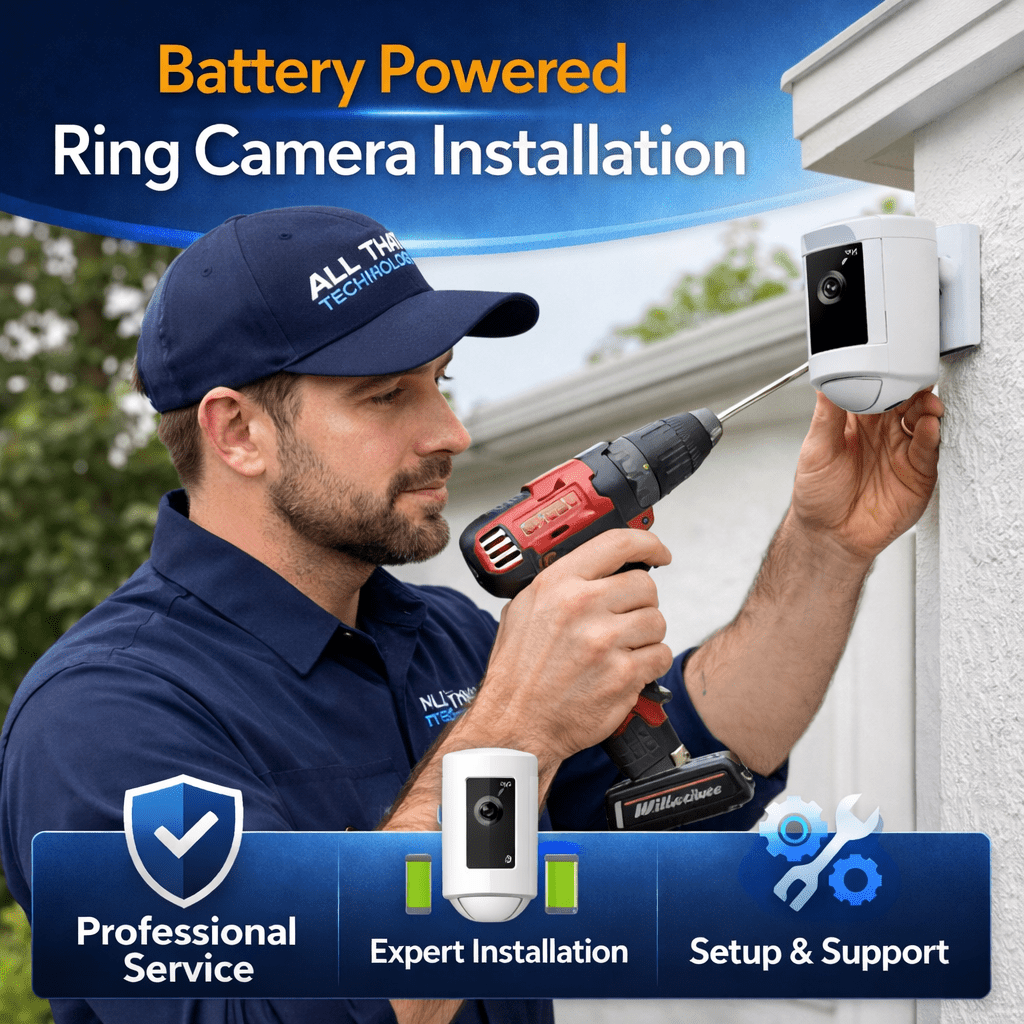Battery Ring Camera Installation & Setup Service - All That Home Technology Solutions