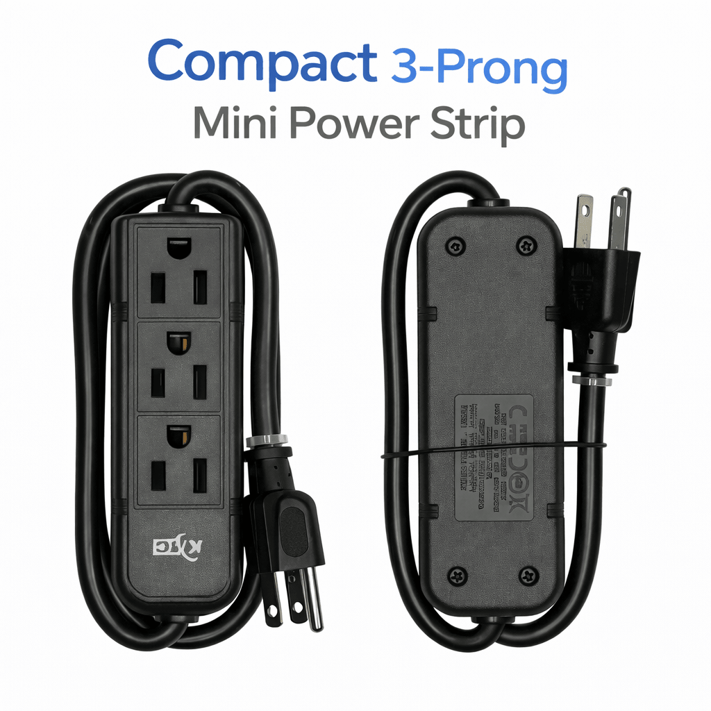 Compact 3 - Prong Mini Power Strip - All That Home Technology Solutions