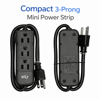 Compact 3 - Prong Mini Power Strip - All That Home Technology Solutions