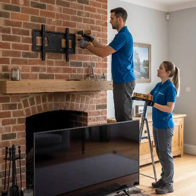 Home tech banner featuring TV mounting, strong WiFi setup, and smart home automation services.