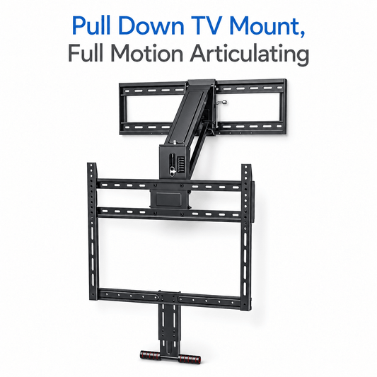 Pull Down TV Mount, Height Adjustable, Full Motion Articulating - All That Technology