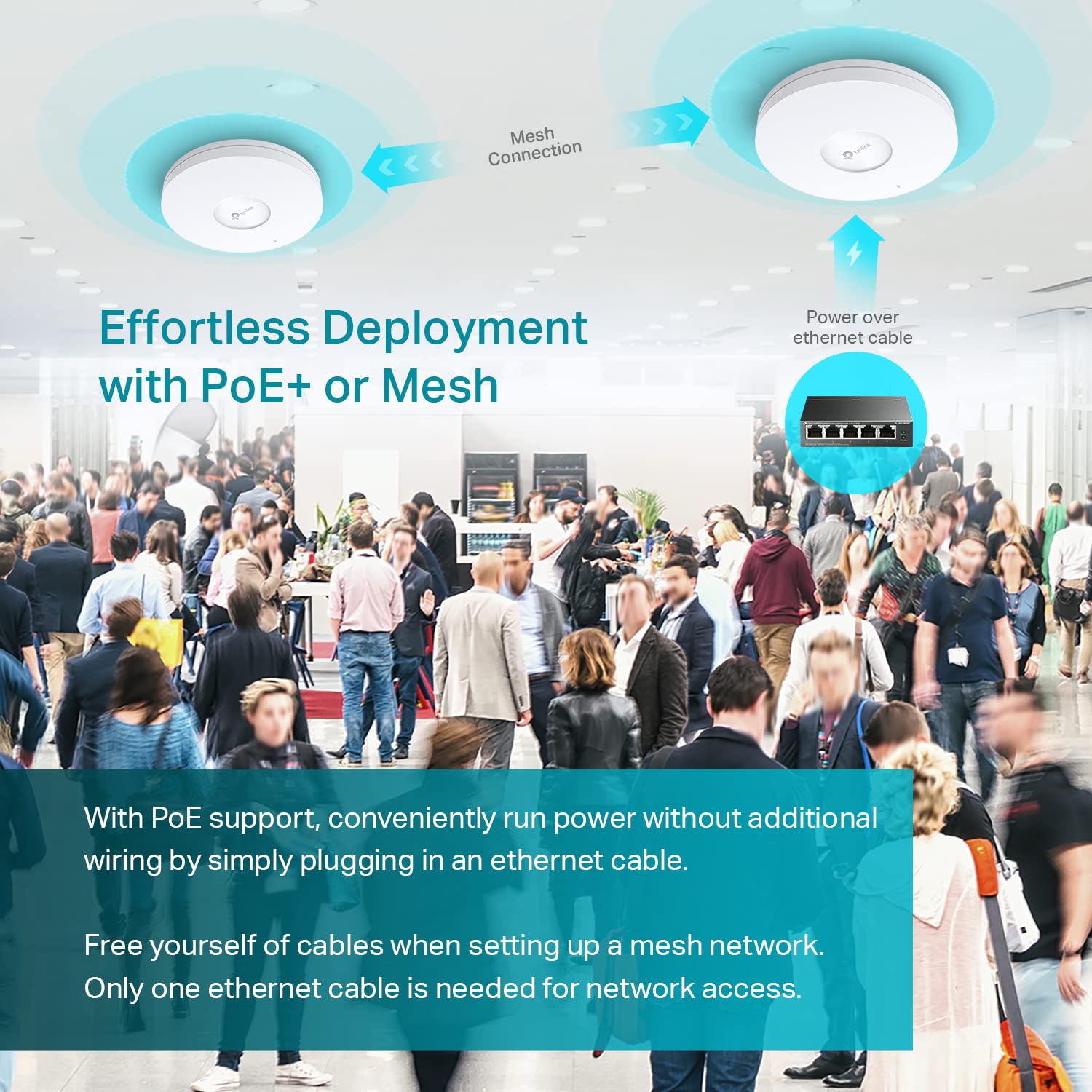 TP-Link Business Wi-Fi 6 AX1800 Access Point for whole-home Mesh-Wi-Fi network installation.